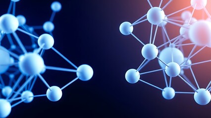 Futuristic interconnected spheres in blue and white, showcasing abstract digital artistry.