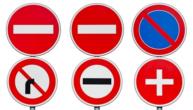 Collection of round traffic signs