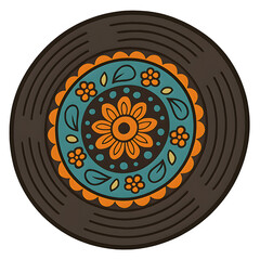 PNG of a loudspeaker covered with colorful fabric. Festival parade vibe, perfect for cultural music and celebration designs.