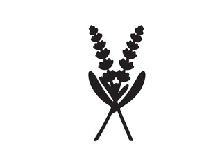 Lavender icon border in silhouette white background.