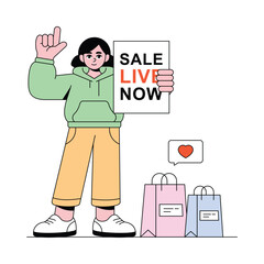 Sale Live Now vector Illustration