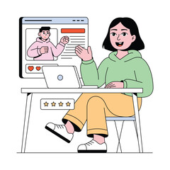 Customer Rating vector Illustration