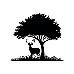 vector illustration of a silhouette of a tree