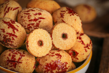 Fresh Red Jujube Dates from Xinjiang China with Cross Section Showing Nucleus in Bowl