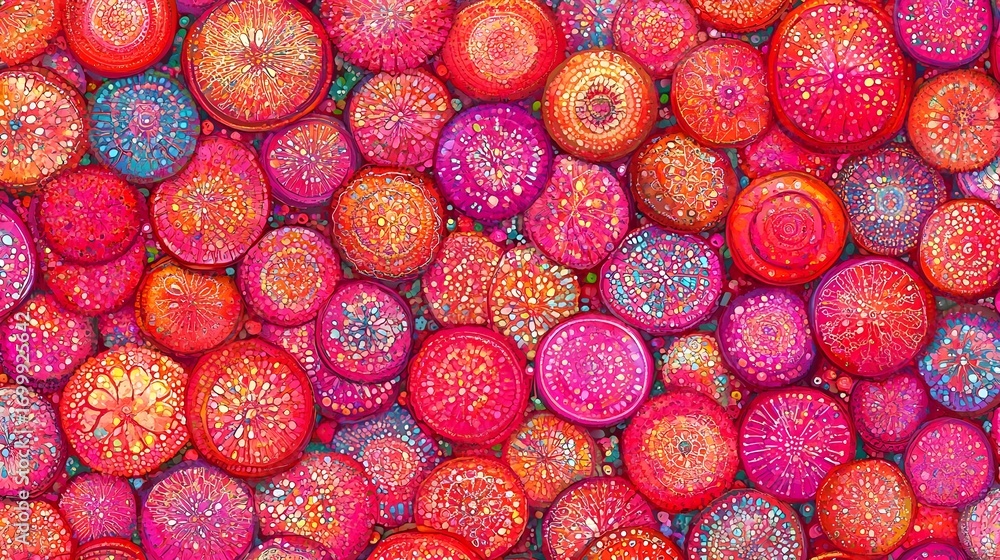 Poster vibrant artistic patterns abstract art digital image colorful background close-up view