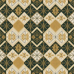 Cozy Knitted Christmas Sweater Seamless Pattern &ndash; Traditional Holiday Digital Paper with Nordic Snowflakes, Reindeer, and Winter Background for Scrapbooking & Crafts