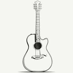 Naklejka premium guitar sketch illustration vector