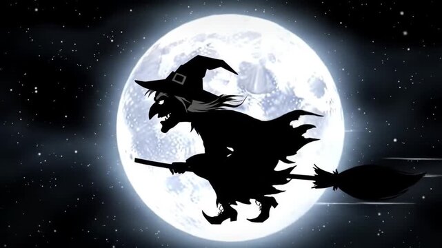 halloween background with witch