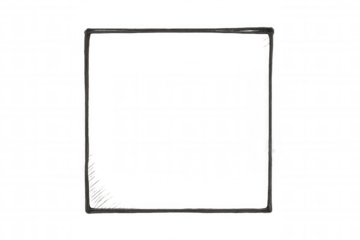 Square doodle frame with transparent background, lending handcrafted charm and authentic feel to graphic design layouts