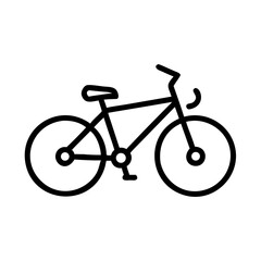 Obraz premium Sleek black bicycle outline, a modern symbol of freedom, fitness, and sustainable urban transportation, perfect for health and lifestyle branding.