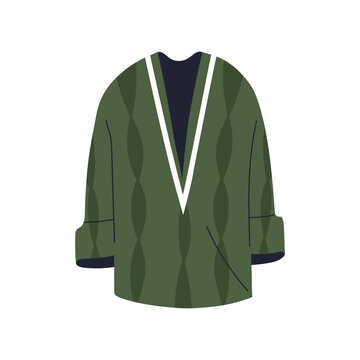 green sweater with white trim clip art preview