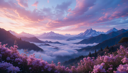 A beautiful hammock sways between two palm trees on a serene beach, capturing the warm, peaceful glow of a sunset.