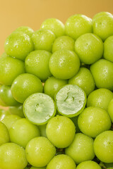 Fresh Green Grapes with Water Droplets - Healthy Organic Fruit Photography