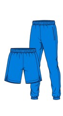 Vibrant Blue Activewear Set: Shorts & Joggers