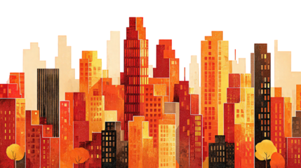 Autumnal Cityscape Silhouette