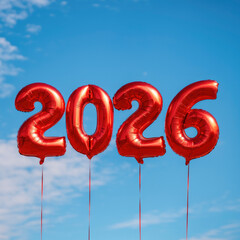 balloons forming the number 2026