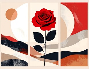 Abstract rose art print