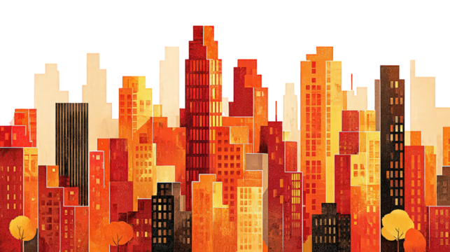 Autumnal Cityscape Silhouette