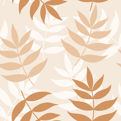 Seamless pattern with simple branches in soft colors. Vector.