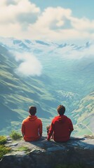 A solitary trekker navigates the tranquil yet challenging beauty of a snow-covered mountain valley with a flowing stream