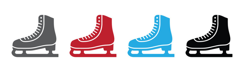 Ice skate icon in filled,   outline and stroke style. Vector illustration of  ice skate vector icons designs can be used for mobile, ui, web