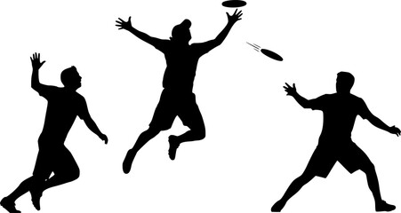  Frisbee Players Silhouette, Ultimate Frisbee Silhouette, Frisbee Svg, Ultimate Frisbee Player