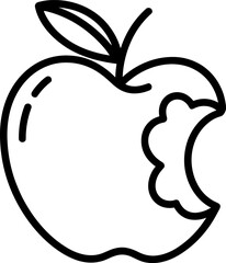 Illustrative Outline of a Deliciously Bitten Apple Showing Healthy Fruit Texture and Natural Sweetness Perfect for Health Conscious Dieters and Farmers Markets