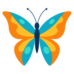 “Butterfly with open wings, bright pattern, isolated PNG”