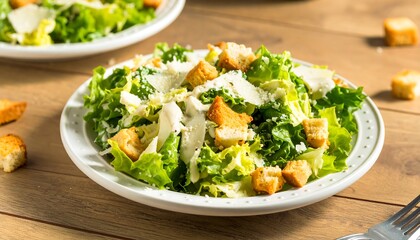 Fresh Caesar salad on a plate