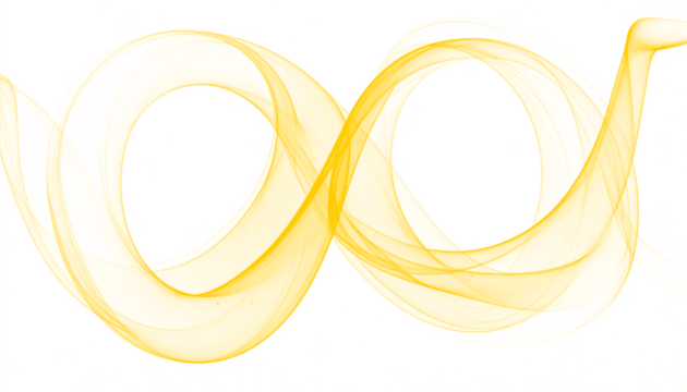 PNG of yellow smoke swirling into a looping chain, ideal for creative designs, digital art, and visual effects.
