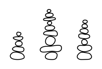 Balanced stone cairns