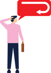 Business turning point, break event or change direction, reverse back, interest rate or financial trend change.business concept.flat character.

