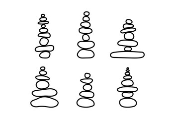 Balanced stone cairns