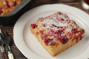 A cranberry pie, freshly backed and ready to be served