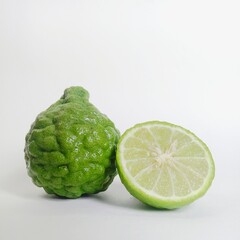 Kaffir lime on a white background 