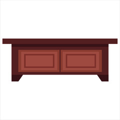 TV Table Vector Flat Illustration