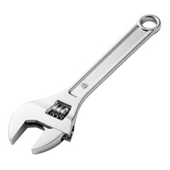 Adjustable wrench tool for tightening and loosening nuts and bolts transparent background
