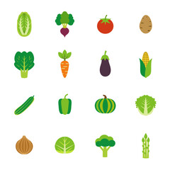 野菜のアイコンのセット　ベクターイラスト