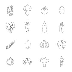 野菜のアイコンのセット　ベクターイラスト