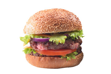Hamburger isolated on white