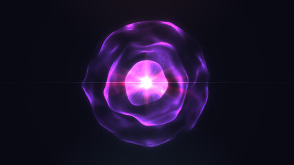 Glowing purple energy sphere with bright central starburst, radiating mystical futuristic light