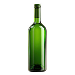 A green wine bottle with a green cap