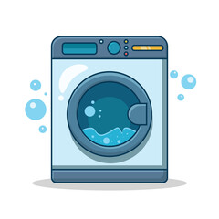 Clean Washing Machine Illustration Vector Design Simple