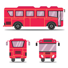 Public Transport Bus Vector Design Simple Pink Yellow