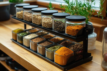 spices and herbs in the market