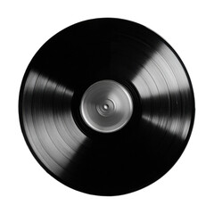A black record with a white label