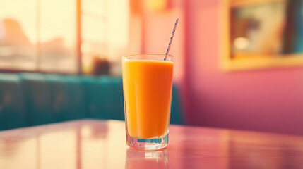 orange juice in the glass