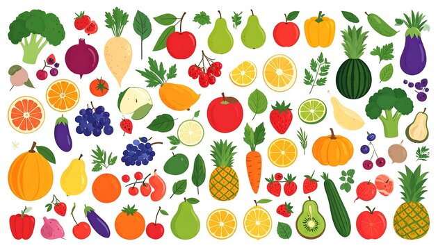 Colorful assortment of fruits and vegetables (2)