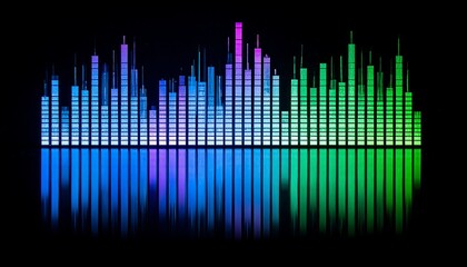 Colorful audio waveform display