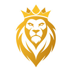 Crowned Lion Head Logo Vector Royal King Concept in Luxury Brand Emblem Style